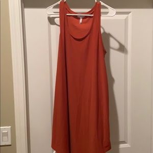 Orange mid knee length dress!